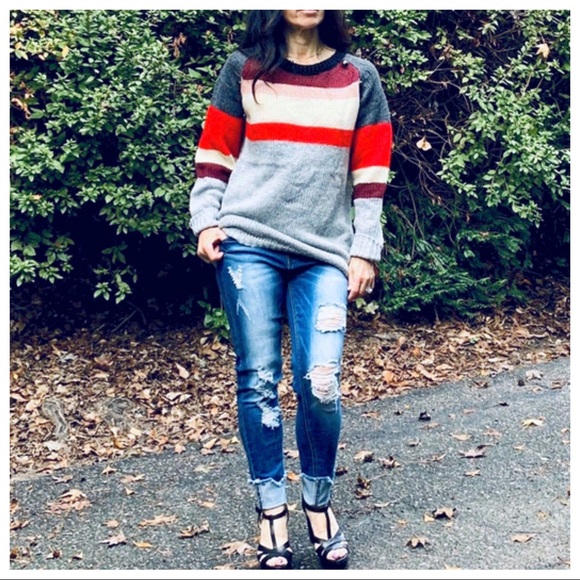 ✨LAST ONE✨color block sweater with buttons trim - Picture 6 of 7